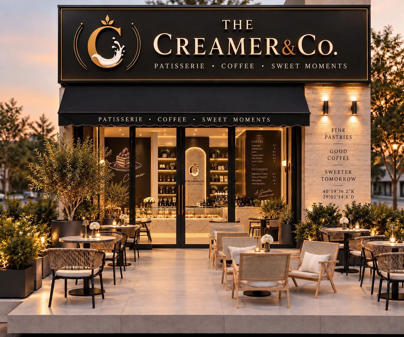 The Creamer&Co. cephesi ve terası