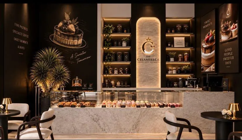 The Creamer&Co. tezgâhı ve tatlı vitrini
